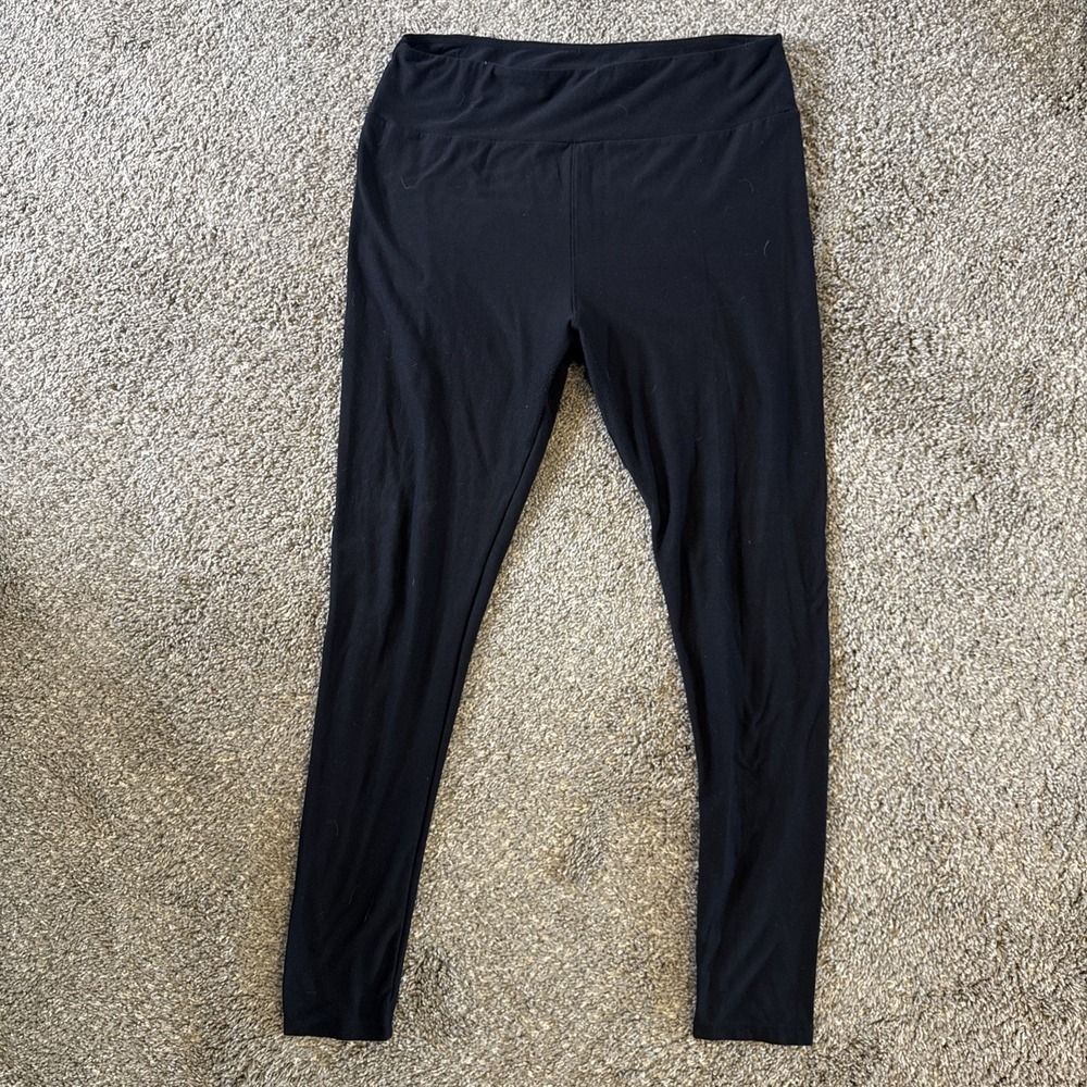 LuLaRoe Solid Black Women's Tall & Curvy Leggings Buttery Soft Size M